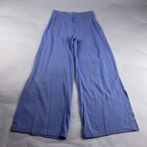 Abercrombie Sky Blue Linen Blend High Rise Wide Leg Summer Trouser Pant S